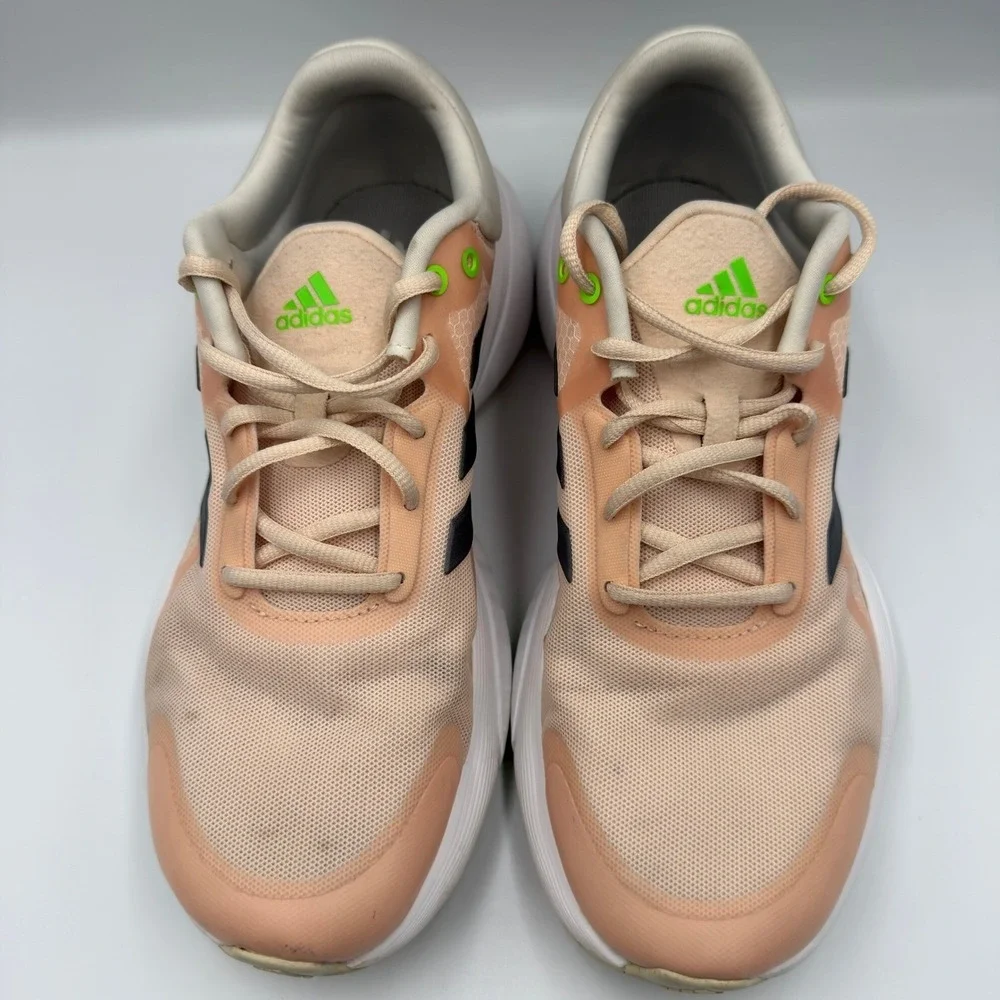 Adidas Bounce GX2006 Peach Pink Neon Green Running Shoes Womens Size 9